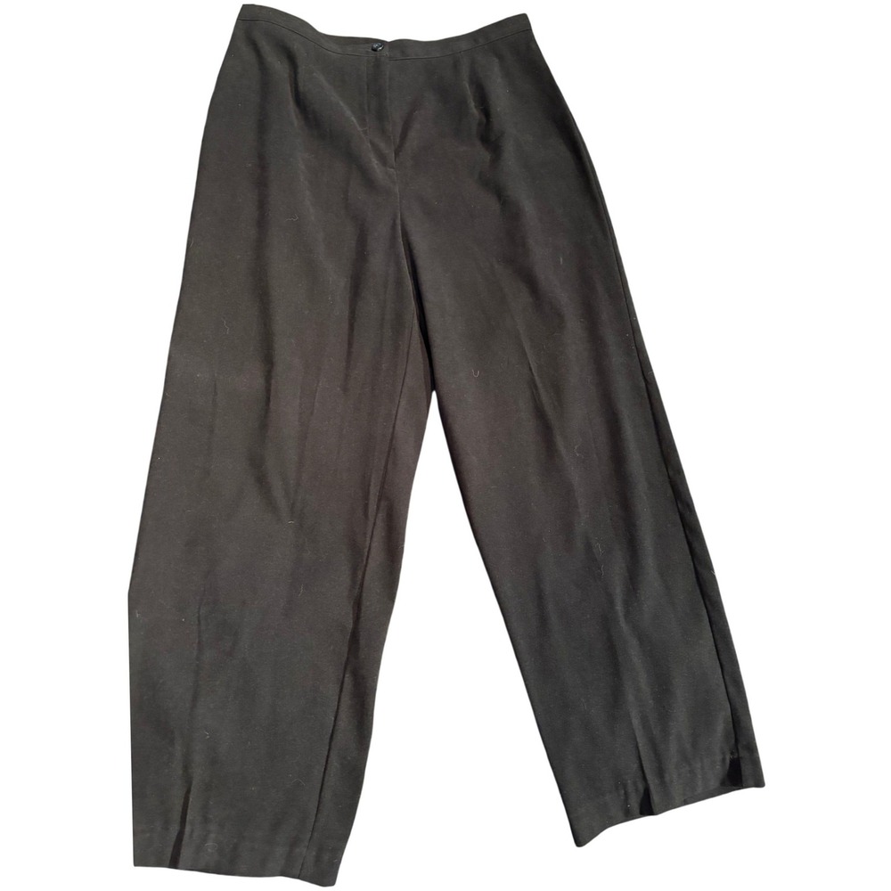 JM Collection Petite Womens Black Wide Leg Dress Pants Slacks Size 12P Stretch